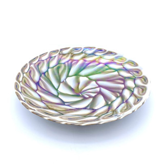 centrotavola ornamentale basso in vetro con spirale