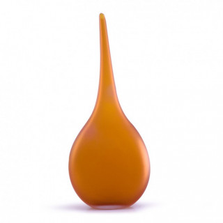 Murano elongated orange glass vase