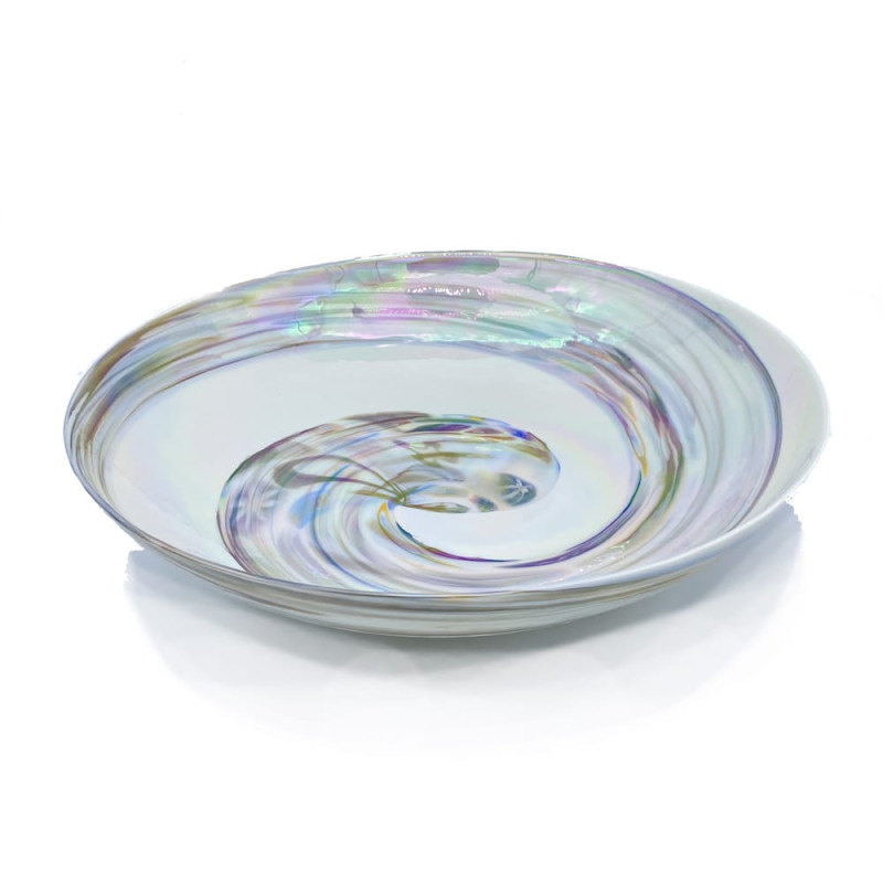 CALLE sleek white and iridescent plate