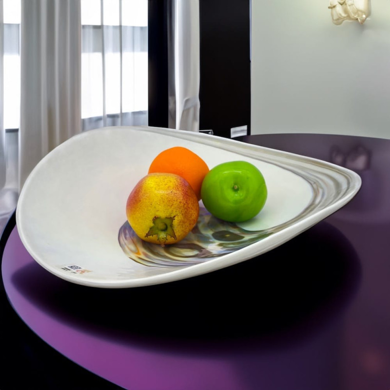 elegant fruit glass plate  for  living room decor made in Venice Murano
