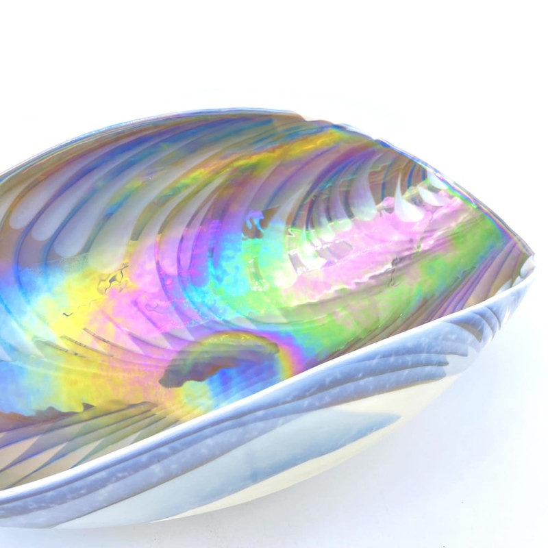 PLUTO centrotavola bianco con sfumature turchesi