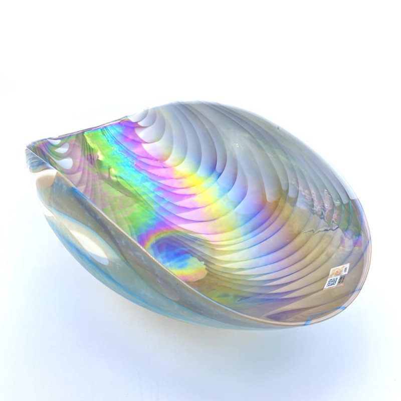 PLUTO centrotavola bianco con sfumature turchesi