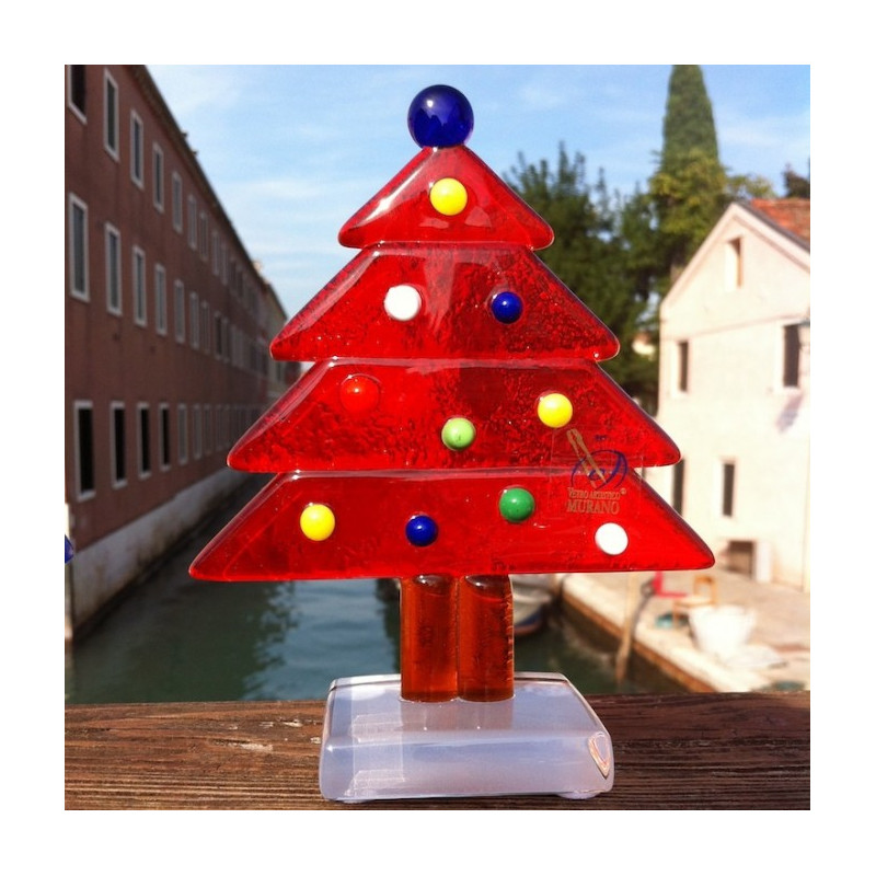 Venice Christmas decorations in red glass