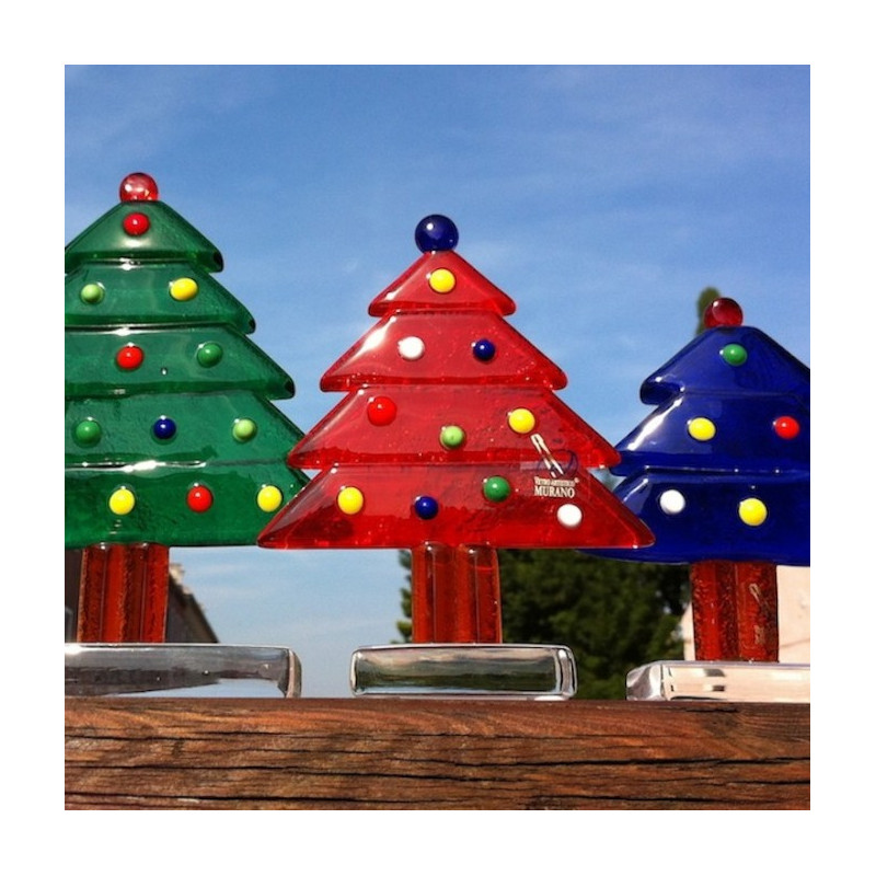 colorful decorative christmas trees set for home decor
