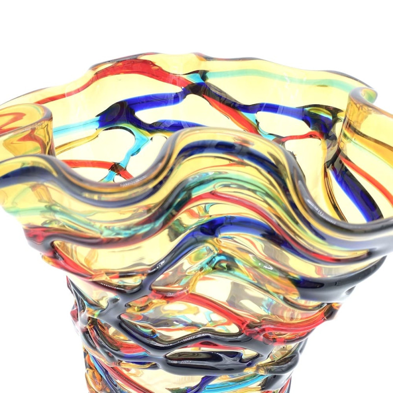 Murano glass multicolour vase