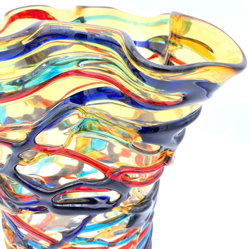 Made in italy murano glass vase multicolour