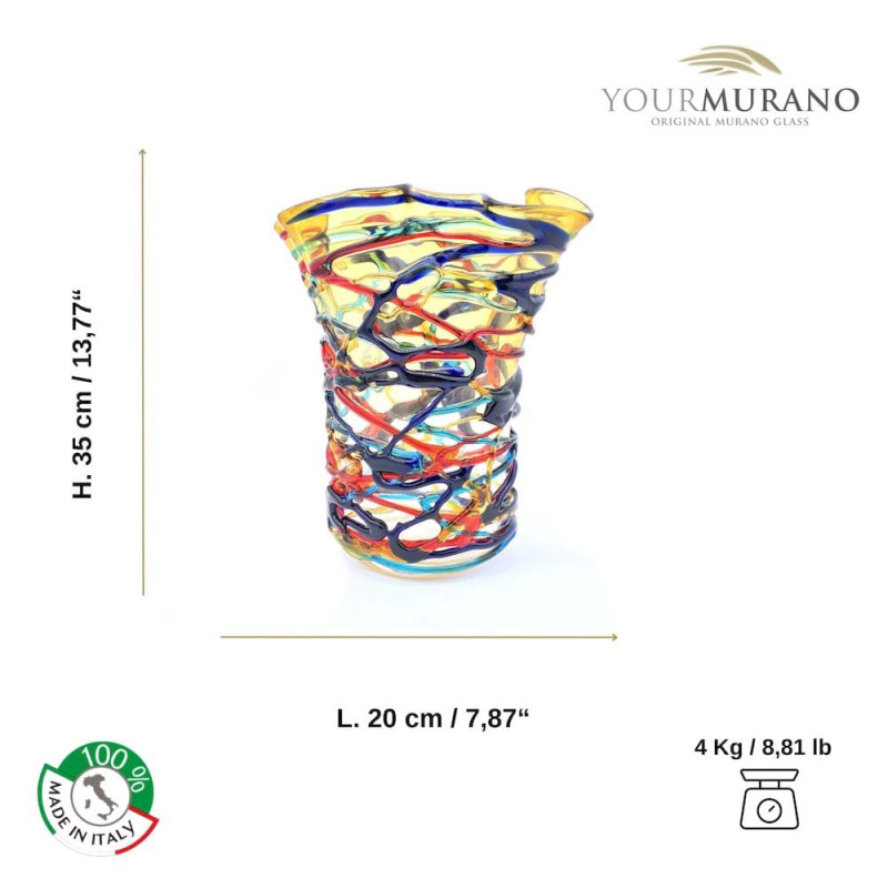 artisanal vase made in Murano glass details