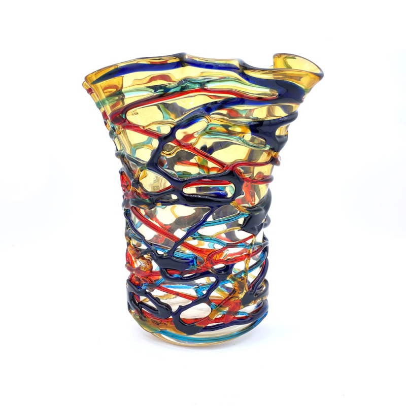 decorative colourful vase in Murano glass