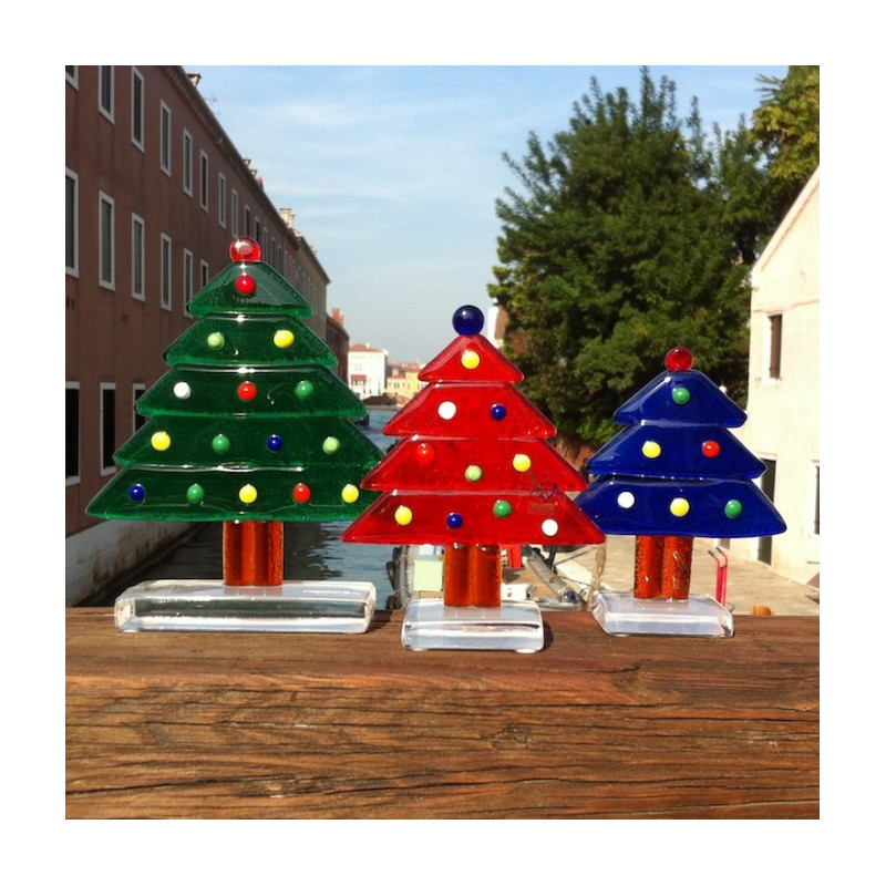 colorful decorative christmas trees set for home decor
