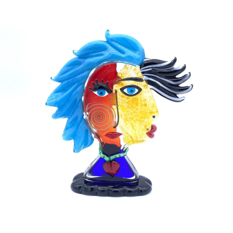 multicolored decorative modern head sculpture