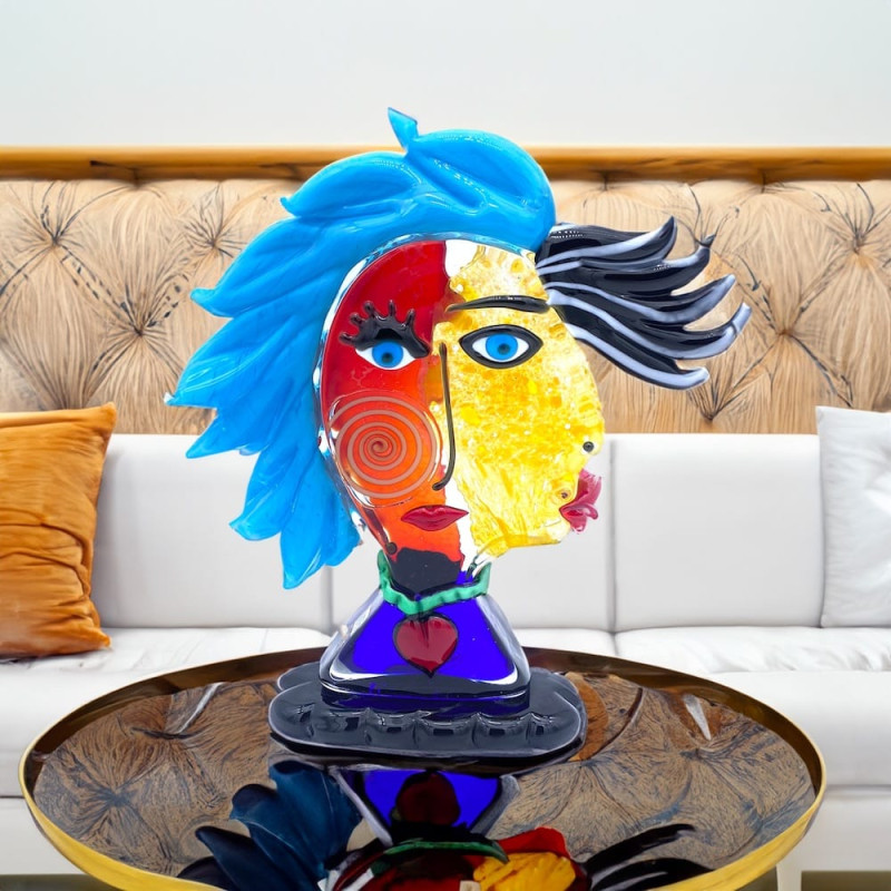 Scultura fatta a mano multicolore