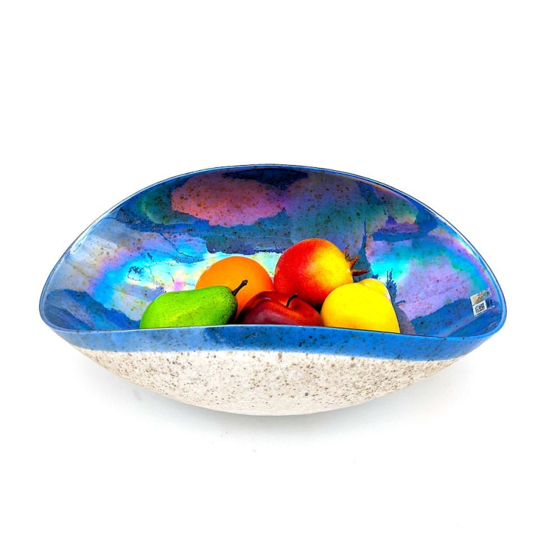DINDINI Blue Shell Bowl in Murano Glass for Home Decor