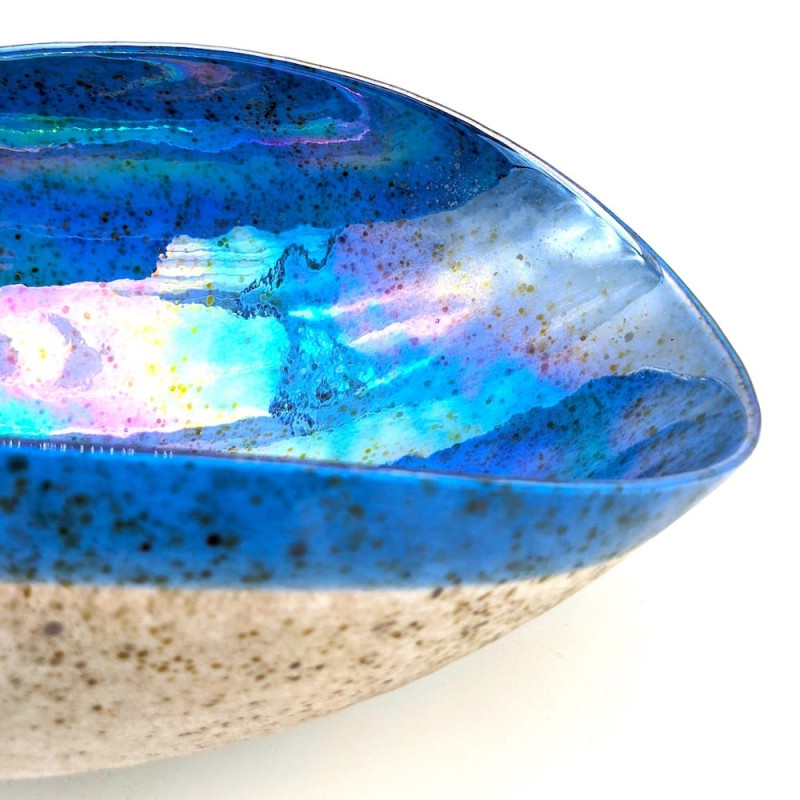 DINDINI Blue Shell Bowl in Murano Glass for Home Decor