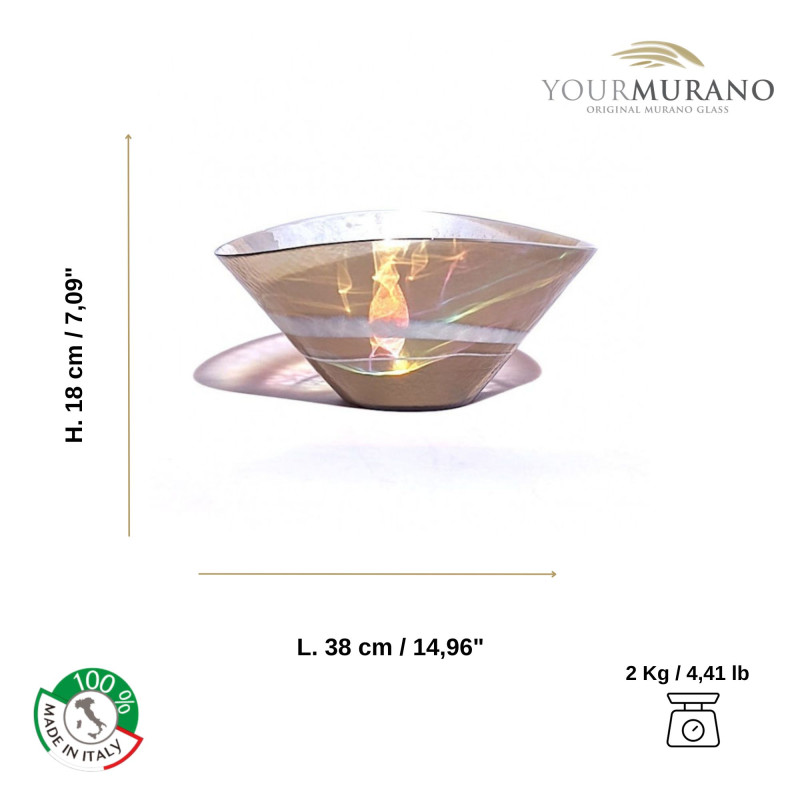 TROPEA Centrotavola in cristallo e fumè