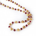 COMET Collana colorata di perle in vetro rosse ed oro