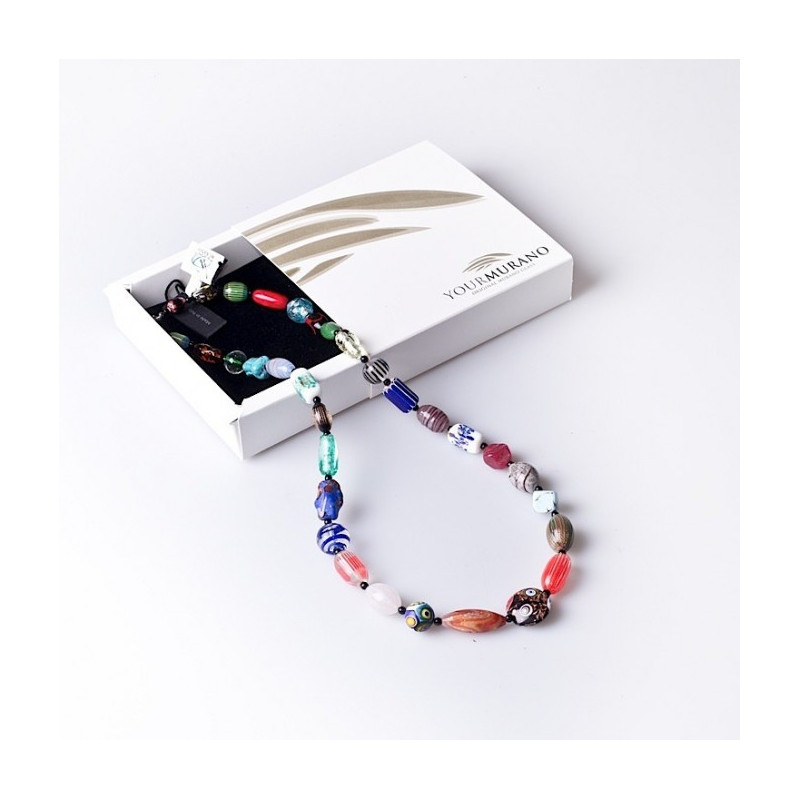 handcrafted murano glass necklace multicolor beads