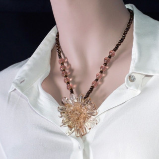 Murano glass necklace  smoke