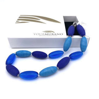 Luxury blue murano glass handcrafted jewel