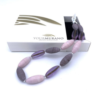 Collana Perle rosa in vetro artistico