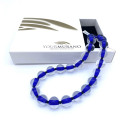 BIGLIA BLUE collana vetro Murano perle tonde blu cristallo