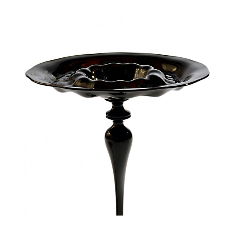 Venetian goblet in black glass handmade