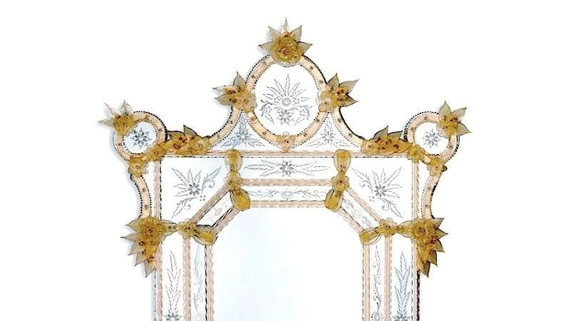 Venetian Glass decorative mirrors blown by Murano glassmakers
