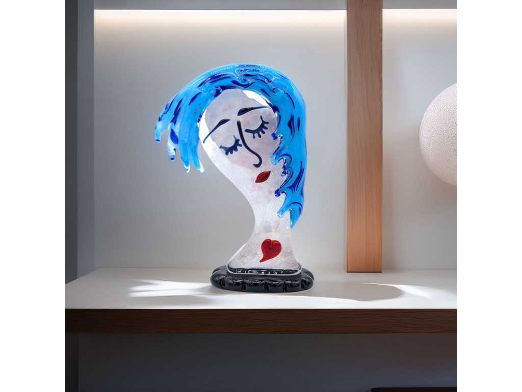 DREAM Collection: Female Heads in Artistic Glass with Colored Hair